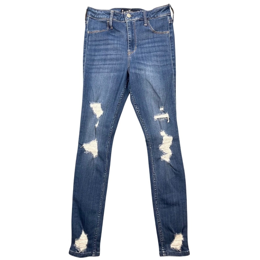 Hollister Blue High Rise Distressed Jean Legging Womens 7R